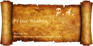 Prinz Aletta névjegykártya